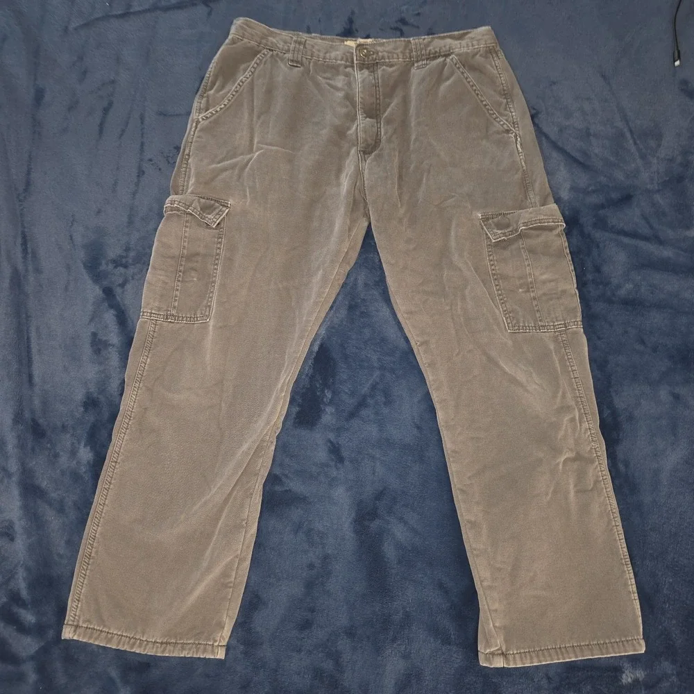 Wrangler Authentics Men's 36‎ X 30 (36x28) Fleece Lined Gray Cargo Pants